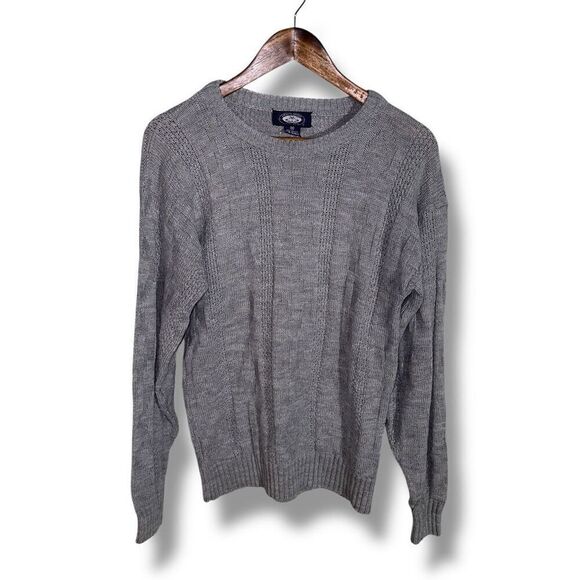 Gray Knights Bridge Chunky Knit Crewneck Sweater Size M - Picture 1 of 6